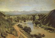 The Bridge at Narni A study (mk05) Jean Baptiste Camille  Corot